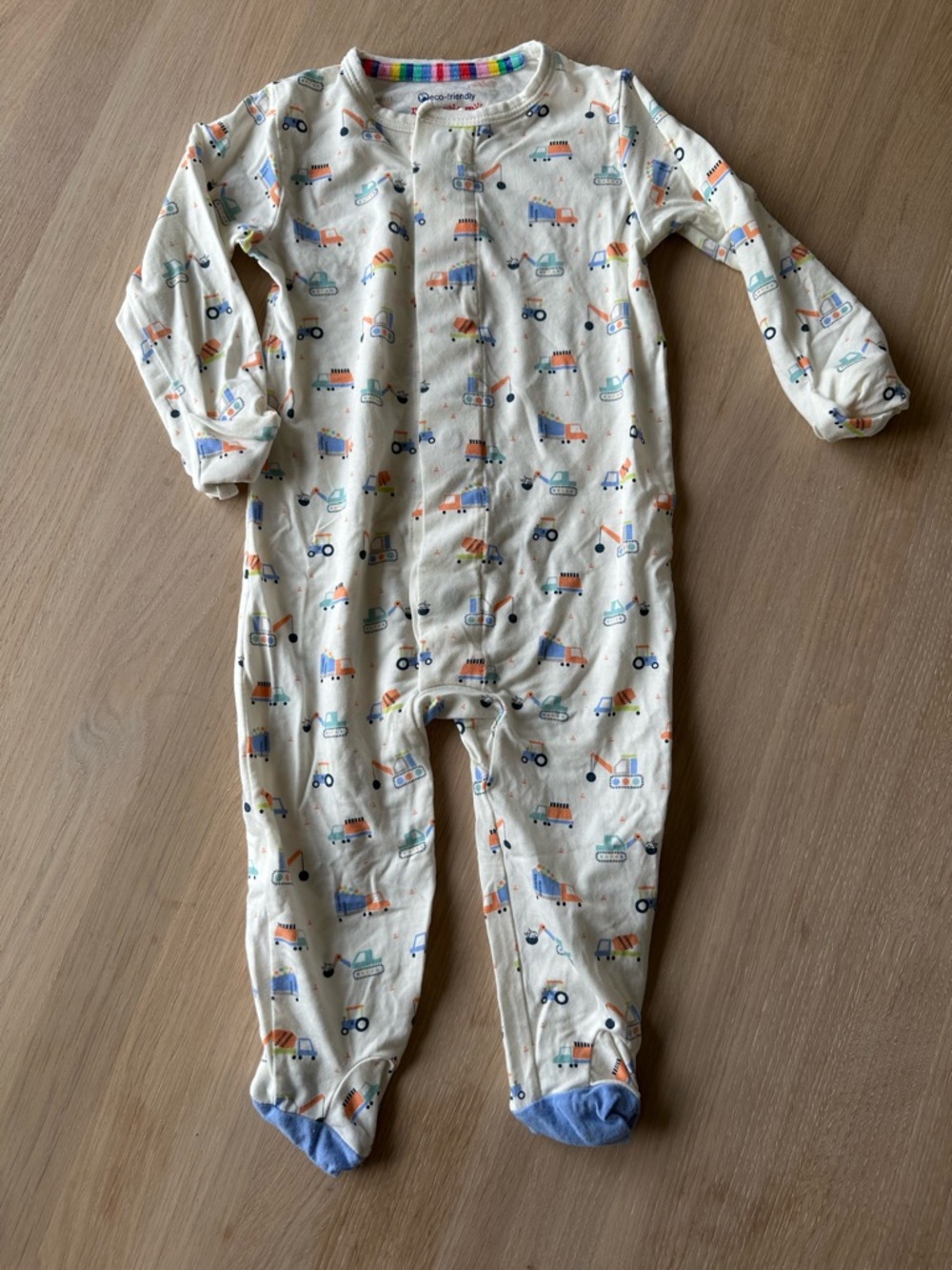 Magnetic Me Super Soft Baby One-Piece Footed Onesie with Construction Print